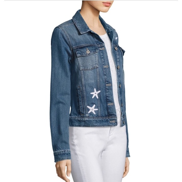 SALE  PAIGE STARFISH DENIM JACKET - Picture 1 of 5